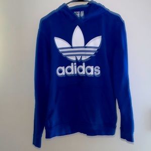 💙 Adidas Trefoil Pullover Hoodie Sweatshirt Blue/White Boys Size XL 💙